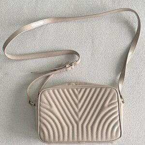 Sisley-Paris Quilted Cream Crossbody Bag